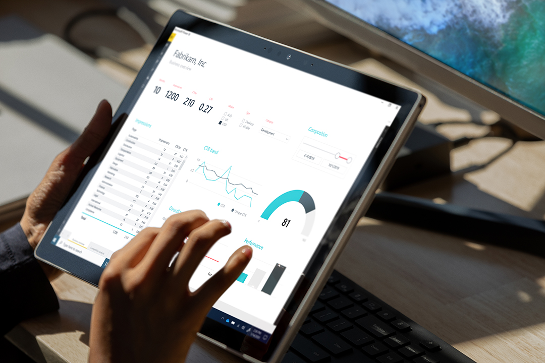 Surface tablet display.