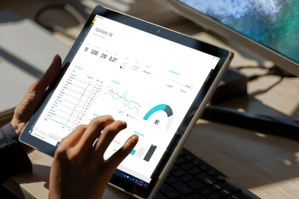 Surface tablet display