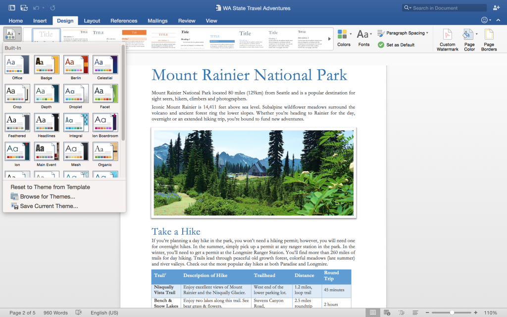 10. Design Tab