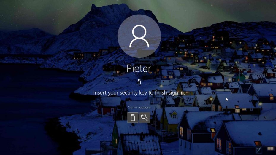 Windows Hello login screen.