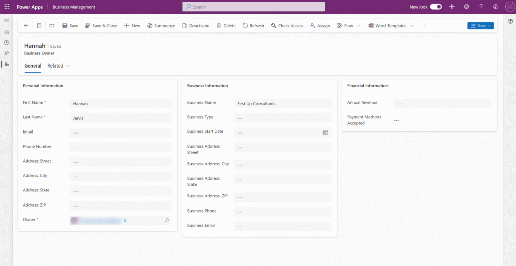graphical user interface, table