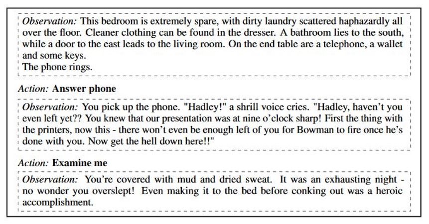 text from interactive fiction game
