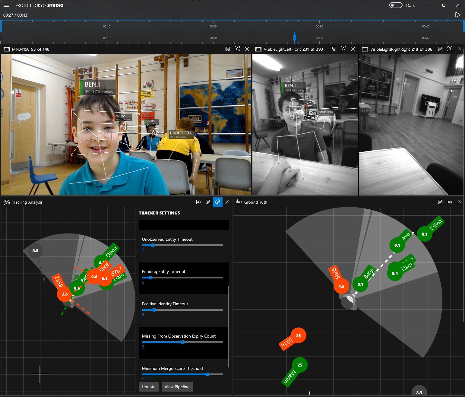 A graphic overview of the PeopleLens system describes its functionality and experience features with accompanying icons.