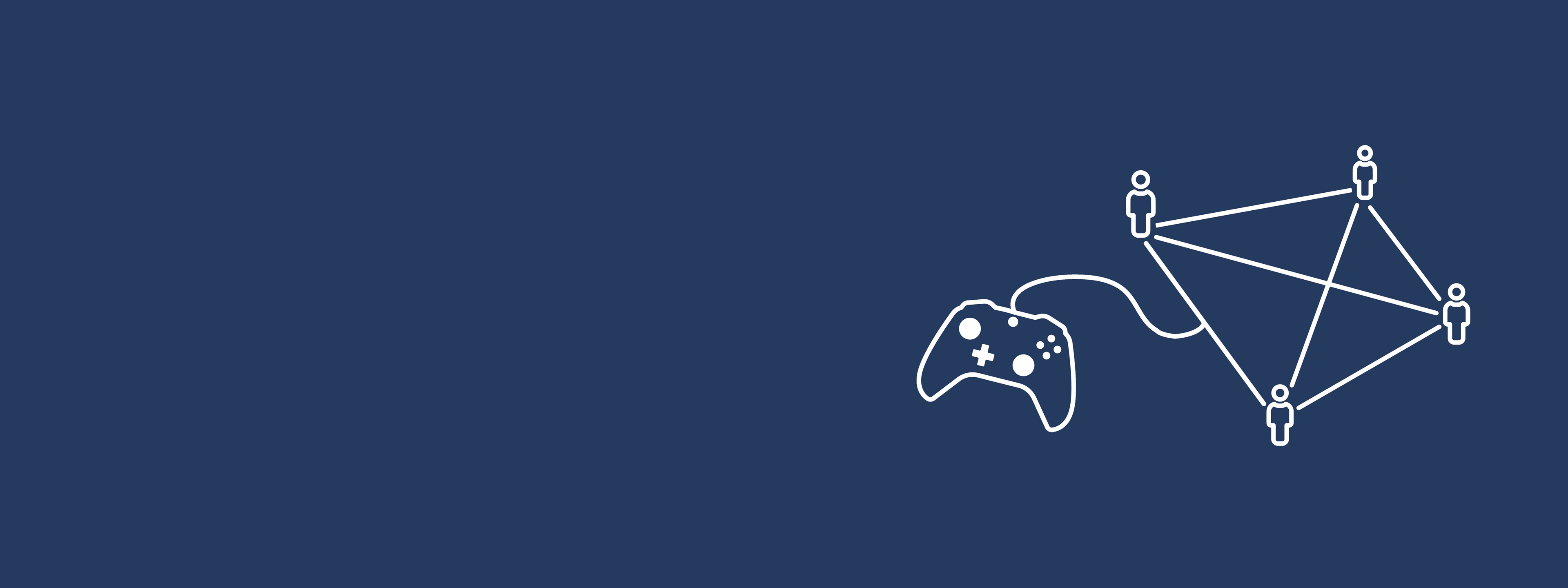 Graphic of a gaming control connecting people