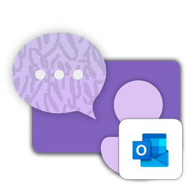 illustration d'une boîte de dialogue avec le logo Microsoft Outlook