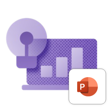 illustration d'un graphique à barres avec le logo Microsoft PowerPoint