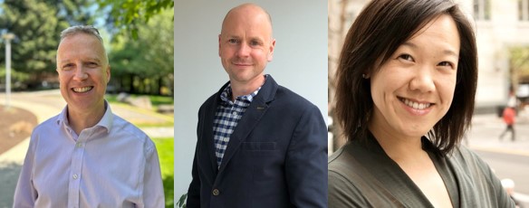 Images of Varey, Heath, and Suan pose for pictures that have been assembled into a collage.
