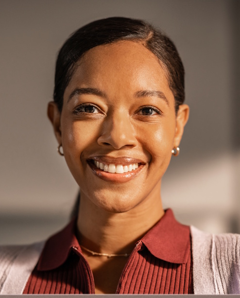 Stock image of a woman representing Serena Davis' persona.