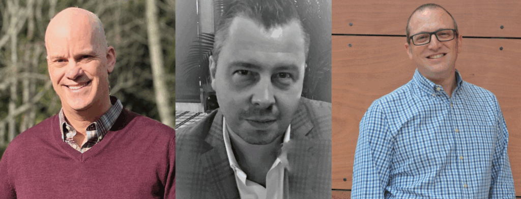 Campbell, Kerametlian, and Laves pose for portraits.