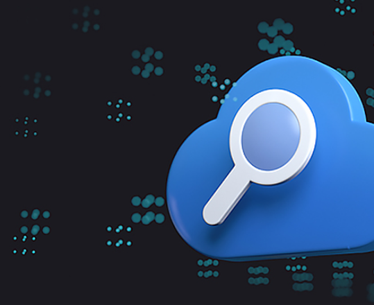 Iconografia de uma nuvem com um buscador em cima
